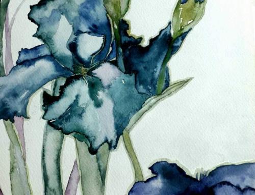 Flor Azul 20 x 40 cm